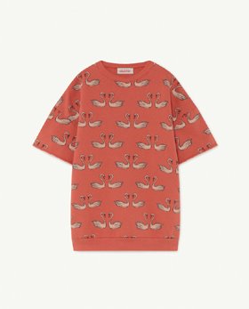 [TAO] F21015_121_EB /Red Swans Whale Kids Dress [3Y, 4Y]