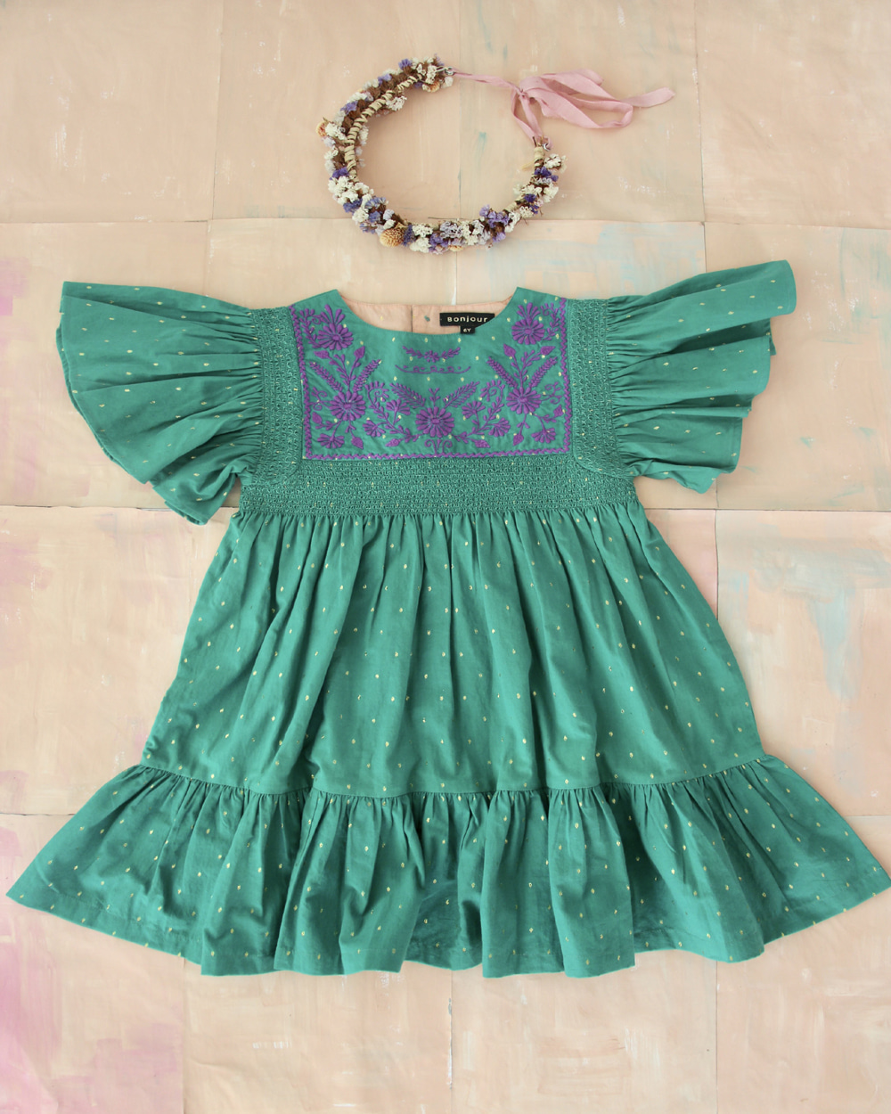 [BONJOUR]New Rosalie dress with new sleeves /green