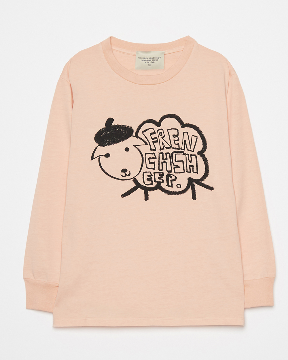 [WEEKEND HOUSE KIDS]Sheep l/s t-shirt /Peach