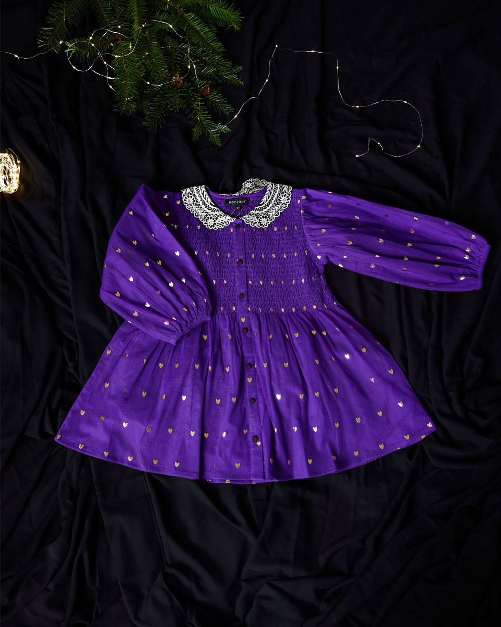 [BONJOUR ] TUNIQUE blouse / purple [ 10Y ]